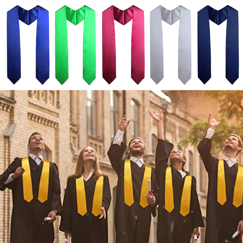 Dekoracja Graduation Uniform Adult Unisex Graduation Stole Sash Graduation szaty czarne szarfy sukienka akademicka