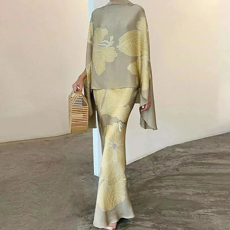 Весенний женский Модный цветочный дизайнерский комплект, Повседневная Свободная Асимметричная одежда для поездок, винтажные костюмы с юбкой в стиле Хай-стрит, новинка 2023