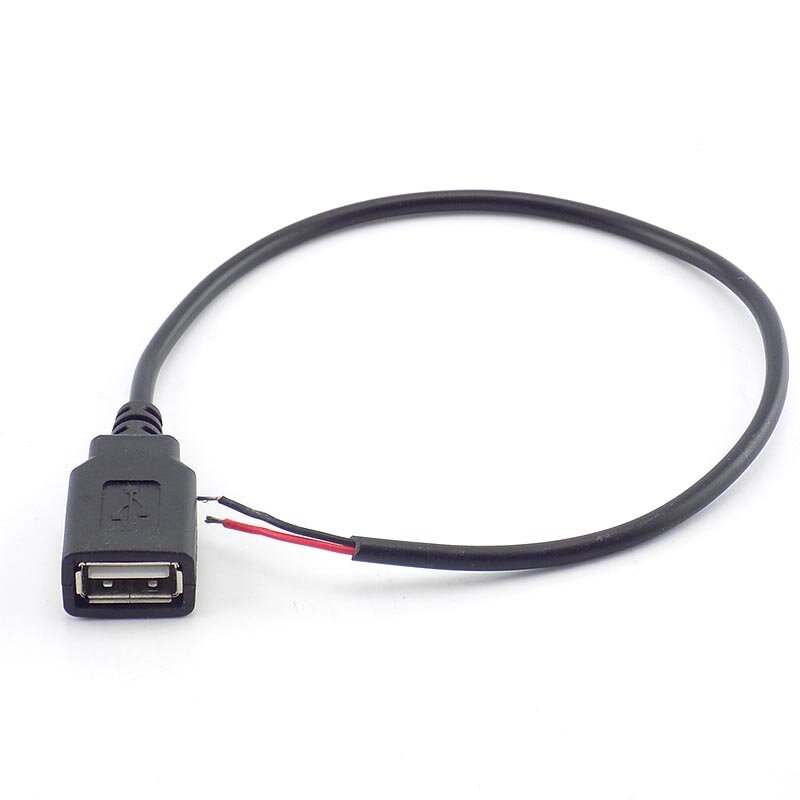 Kabel Daya ekstensi USB 0.3, kabel konektor pengisi daya adaptor catu daya DC 5V DIY 2 Pin wanita tipe A 2.0/1/2M L19