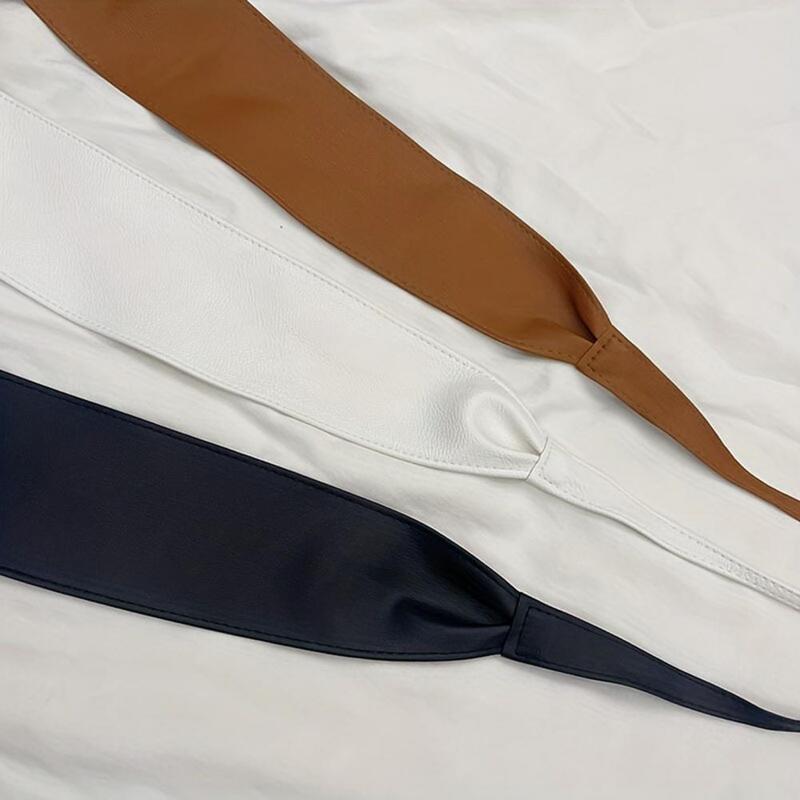 Faja de piel sintética con cordones para mujer, ajustable, costura firme, decoración de cintura delgada Retro, vestido, abrigo, suéter, cinturón de cintura