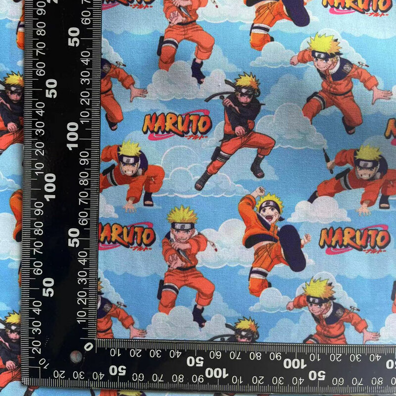 Naruto anime peripherals tecido 140*50cm diy costura retalhos estofando vestido de bebê impresso tecido costura crianças tecido
