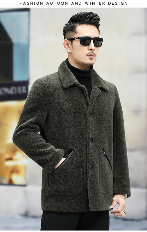 2022 남성 가을 겨울 패션 양면 착용 재킷, 남성 정품 양털 플러시 코트 남성 양털 오버 코트 N22