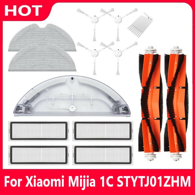 Kit de piezas de filtro HEPA para Robot aspirador Xiaomi Mijia 1C STYTJ01ZHM, cepillo principal lateral, depósito de agua