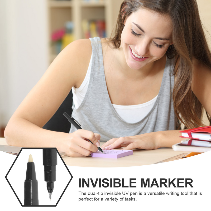 Bolígrafo de tinta Invisible para niños, marcador de seguridad portátil, marcador de doble extremo secreto, multifunción