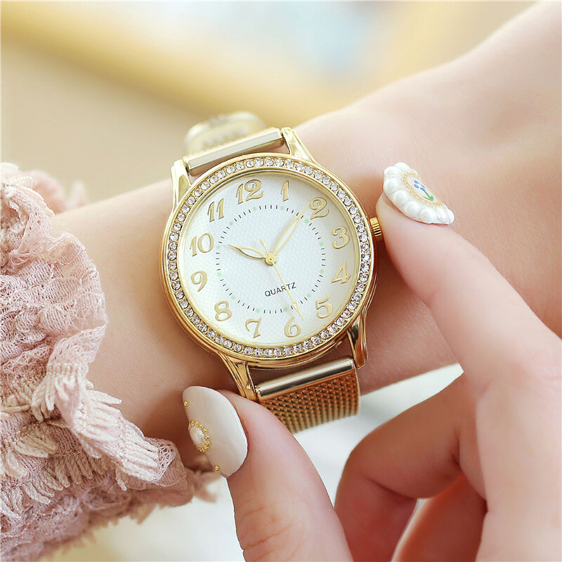 Luxus uhr für Frauen Quarz Edelstahl Zifferblatt lässig Armband Uhr relogio feminino часы женские наручные relógio 2023 neu