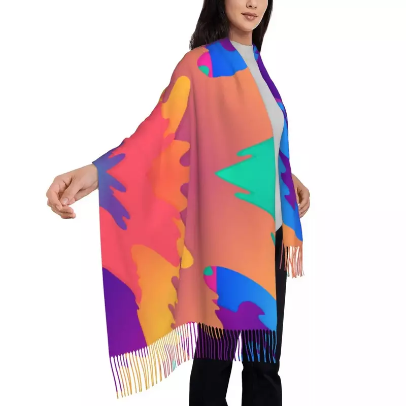 Abstracte Kleurrijke Sjaals En Wraps Voor Avondjurken Dames Chic Wear