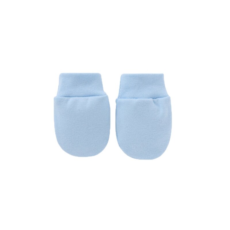 Q0KB Baby Anti Scratching Soft Cotton Gloves No Scratch Hand ถุงเท้า อุปกรณ์สำหรับทารกแรกเกิด