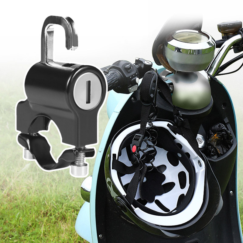 Противоугонный замок для шлема, крепление на руль мотоцикла, электрического мотоцикла, универсальный защитный металлический замок 22 мм-26 мм с набором ключей