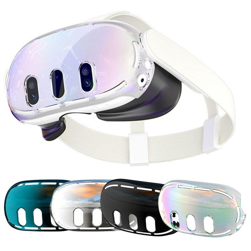 Cubierta protectora galvanizada para auriculares Meta Quest 3 VR, antiarañazos funda de protección, piel de gafas para Oculus Quest 3