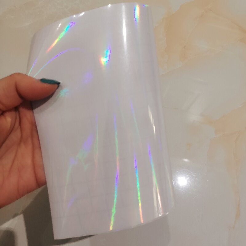 150X105MM un foglio olografico Transparen pianura abbinato nastro pellicola adesiva laminazione a freddo su carta plastica fai da te pacchetto di carta