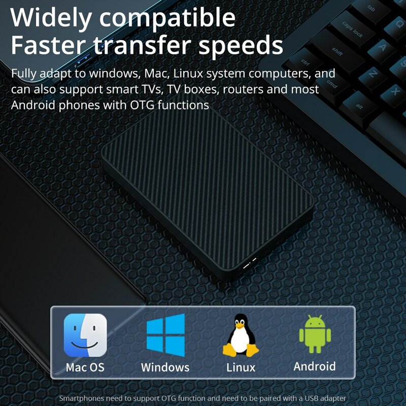 Disco Rígido Externo Portátil, HDD 2.5, 250GB, 320GB, 500GB, 1TB, USB 3.0, Área de Trabalho, PC, Laptops, Consolas de Jogos, TV, PS5, Xbox