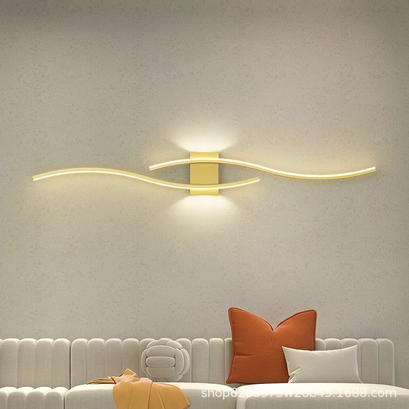 Lampu Dinding LED, minimalis kamar tidur dekorasi untuk latar belakang Sofa lampu dinding Interior tempat lilin dinding untuk koridor lorong Hitam Putih emas