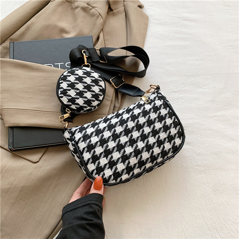 Pequena bolsa de lã quadrada para mulheres, bolsa tiracolo minimalista, marca de luxo, tendência elegante, nova