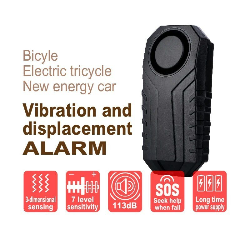 Sicurezza del motociclo Anti smarrimento telecomando senza fili rilevatore di vibrazioni impermeabile sensore di allarme per bicicletta elettrica per auto