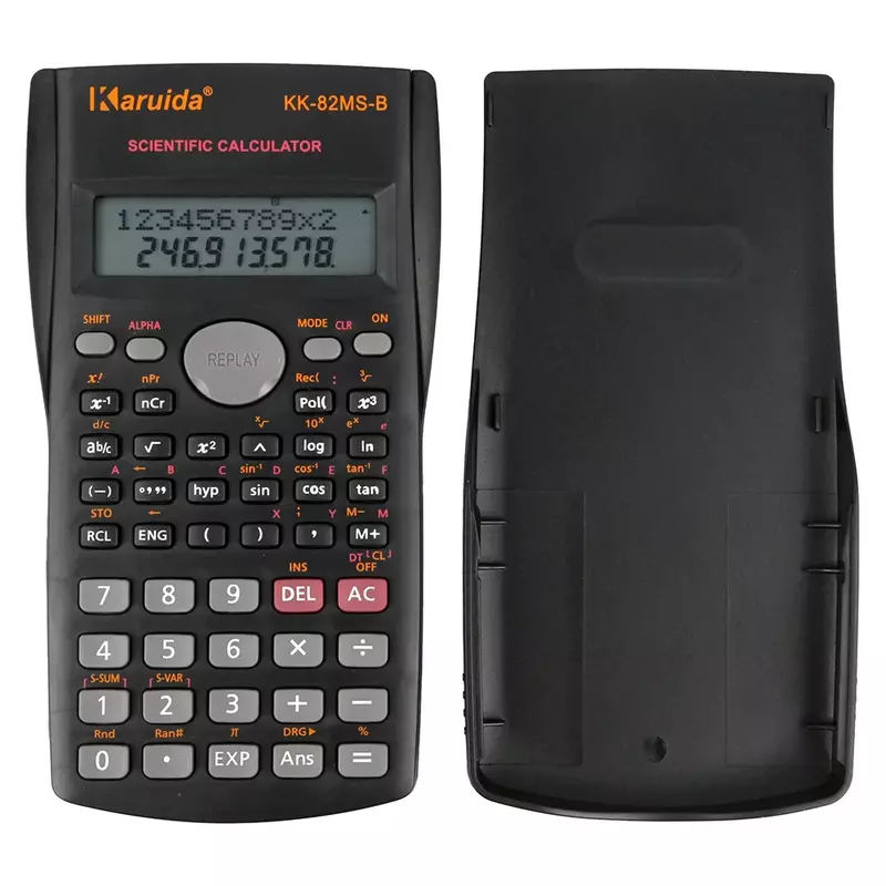 Calculadora Científica portátil de mano para enseñanza de matemáticas, calculadora dedicada para estudiantes, pantalla de 2 líneas, multifunción de mano