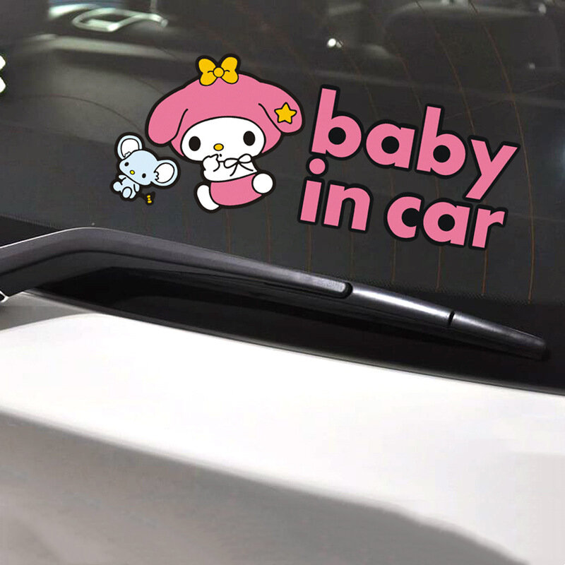 Sanrio specchietto retrovisore riflettente adesivo Kawaii My Melody Kuromi modifica auto adesivo decorativo giocattolo per bambini BirthdayGift