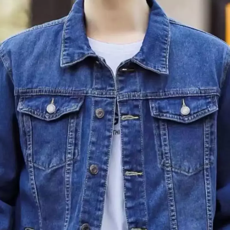 Рубашка мужская джинсовая с карманами, тонкая сорочка из мягкого денима и хлопка, Облегающая джинсовая ковбойская уличная одежда, рубашка с длинными рукавами, весна-осень