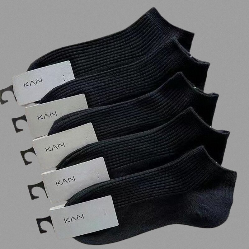 여성용 코튼 양말 발목 양말, 보이지 않는 땀 흡수 여아용 로우 튜브 보트 양말, 100% 코튼 양말, 팩당 5 켤레, 36-42, 2024 신제품