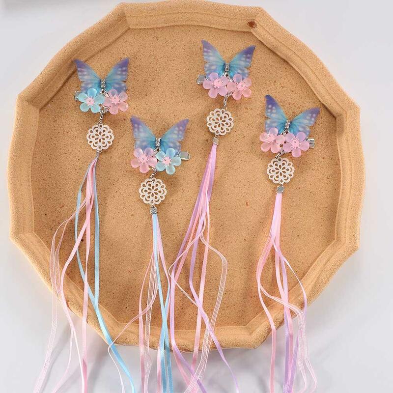 Bajkowe starożytne ozdoby dla dzieci motyl z zawieszką dla dorosłych antyczne spinki do włosów spinki do włosów z motylem Hanfu