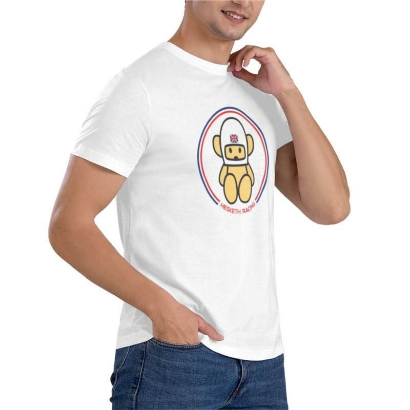 남성용 헤스케스 레이싱 클래식 티셔츠, 짧은 면 티셔츠, 소년 흰색 티셔츠, 여름