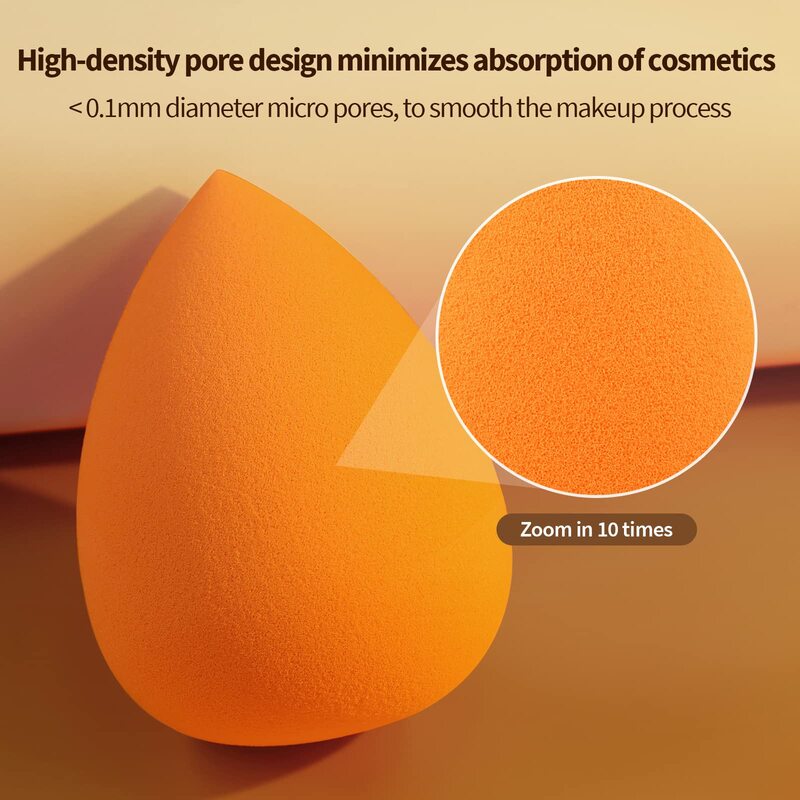 แต่งหน้าฟองน้ำชุด5 Pcs Orange แต่งหน้าความงามฟองน้ำ,Flawless Liquid,ครีม,และแป้ง,Latex ฟรี