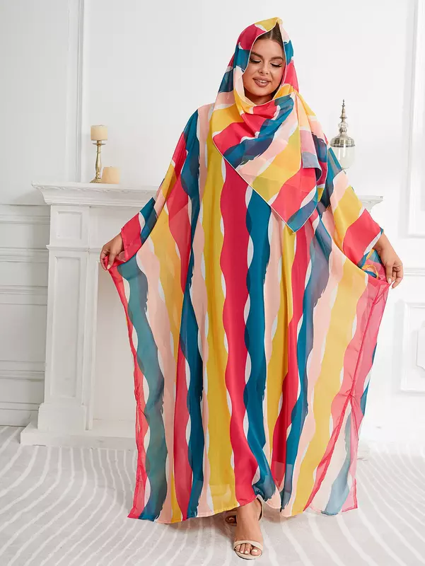 Vestidos africanos de talla grande para mujer, manga larga, cuello redondo, moda musulmana, Abaya, Otoño, 2023