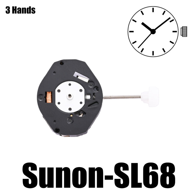 Movimiento SL68 sunon SL68, alternativa barata al movimiento 2035, accesorios de reparación de piezas de repuesto, movimiento de reloj