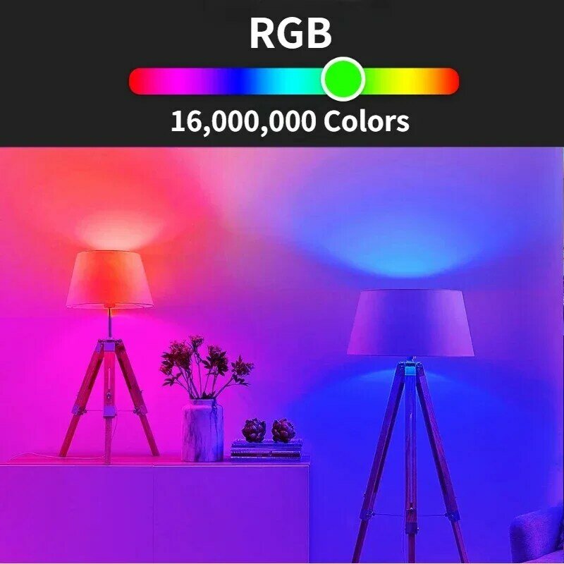 لمبة RGB الذكية للمنزل ، E27 ، E26 ، 9 واط ، RGB ، اليكزا ، جوجل ، تويا ، جهاز التحكم عن بعد ، تطبيق سيري ، واي فاي ، بلوتوث ، صوت ، IOS ، أندرويد ، عالمي