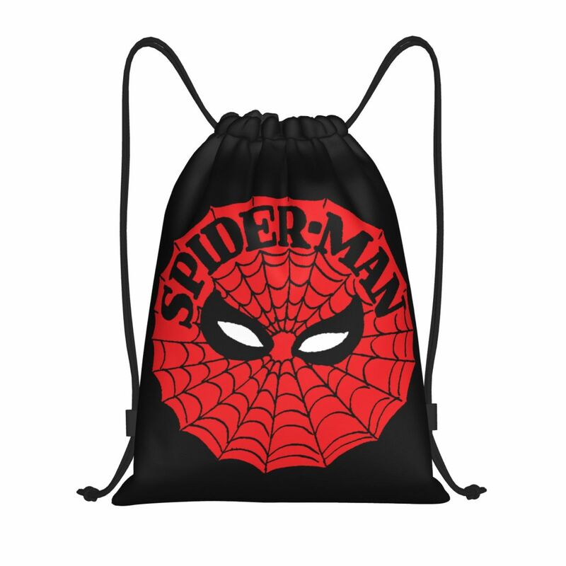 Mochila con cordón de tela de Spider-Man personalizada para mujeres y hombres, bolsas ligeras para gimnasio, sacos deportivos para Yoga