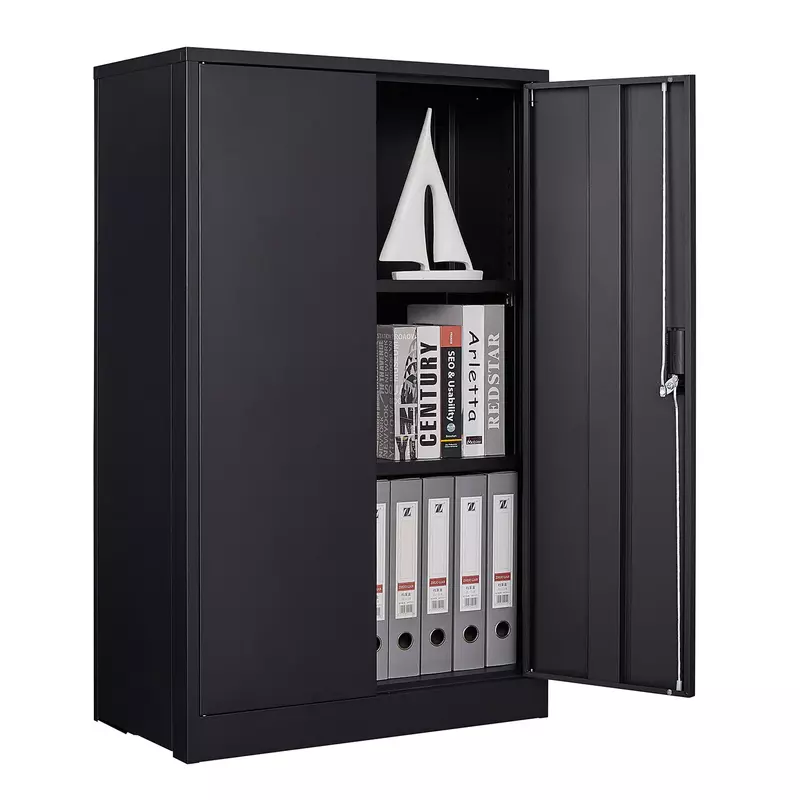 Armario de almacenamiento de Metal con puertas de bloqueo y estante ajustable
