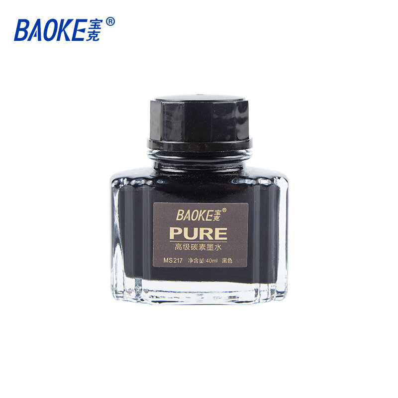 BAOKE-MS217 Stylo Plume Carbone, Encre Noire, 40ml