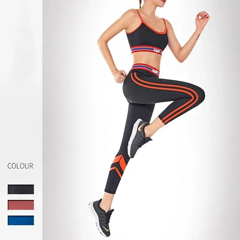 LO odzież sportowa wstążka spodnie do jogi damski biustonosz wysokiej talii podnoszące biodra obcisłe sportowe spodnie do fitnessu zestaw gimnastyczny damski