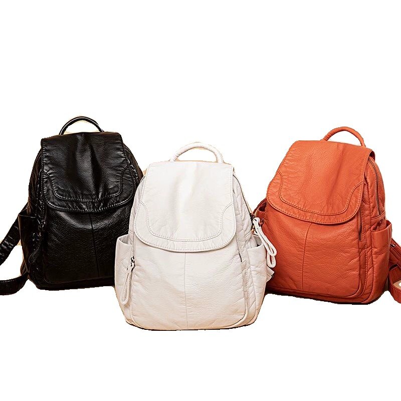 Рюкзак из мягкой кожи 2024, вместительный дорожный рюкзак для студентов, Классическая Ретро-сумка унисекс для путешествий и поездок