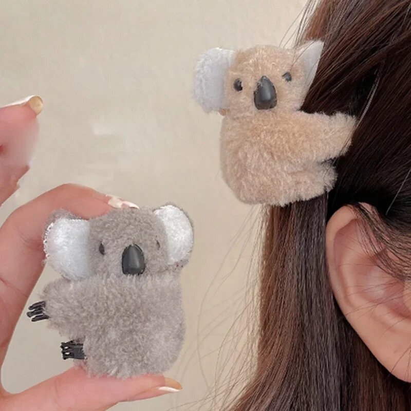 2 Stuks Dier Haarklauw Clip Pluche Koala Beer Haardecoratie Haarspeldjes Voor Meisjes Hoofddeksels Koala Haarspeldjes Accessoires