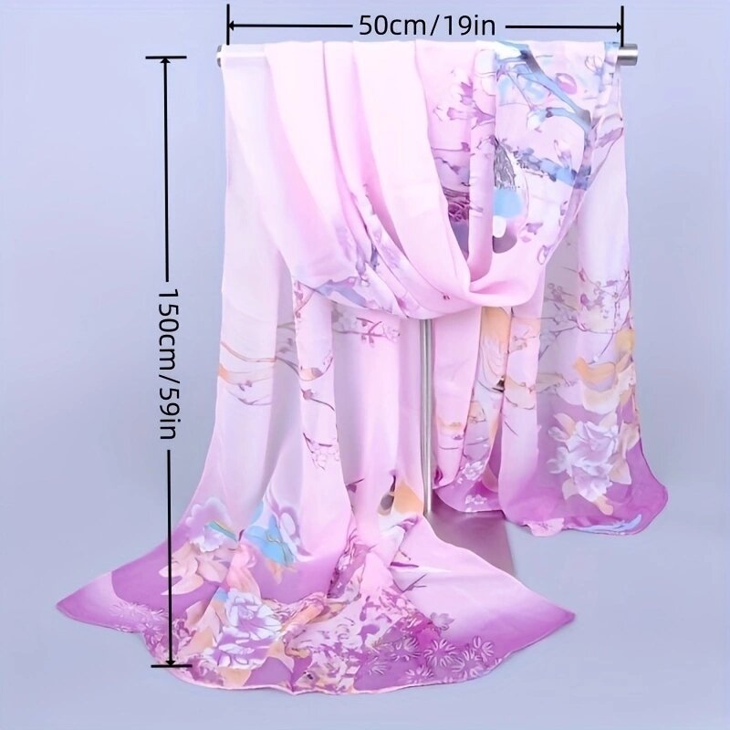 Bufanda de gasa a rayas de varios estilos, chal de moda salvaje, protector solar, estampado floral, regalo de vacaciones, 160x50cm