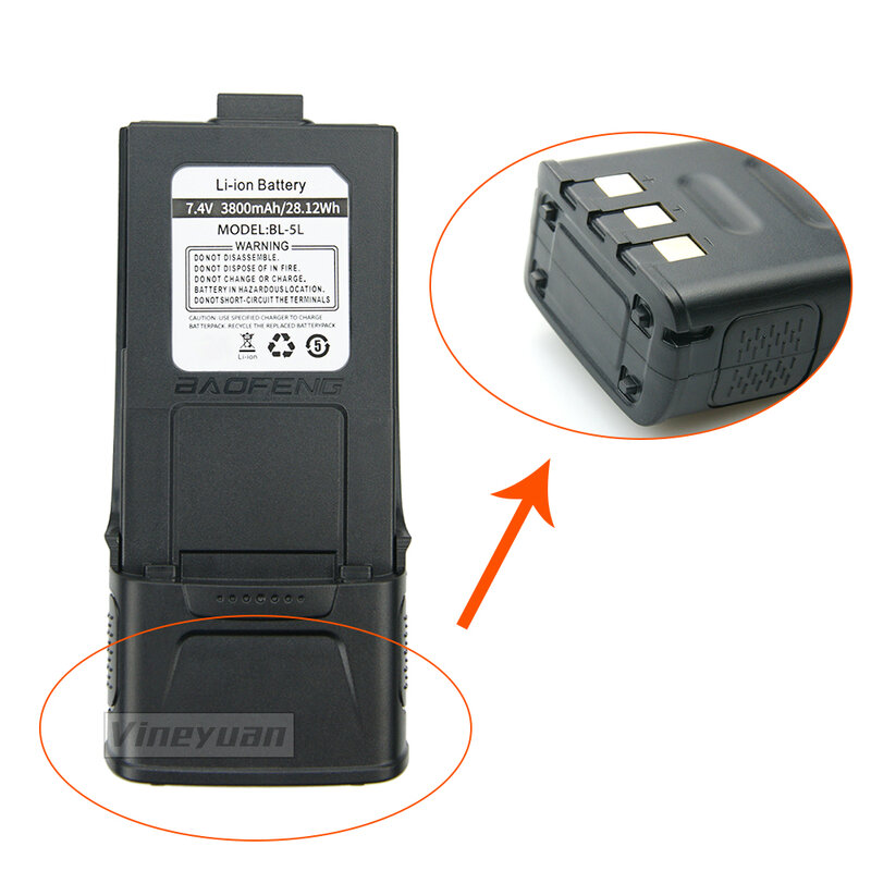 Batería de Radio bidireccional de repuesto para walkie-talkies, 7,4 V, 3800mAh, para Baofeng GT-3, GT3, GT3TP y GT-3TP, Mark II III