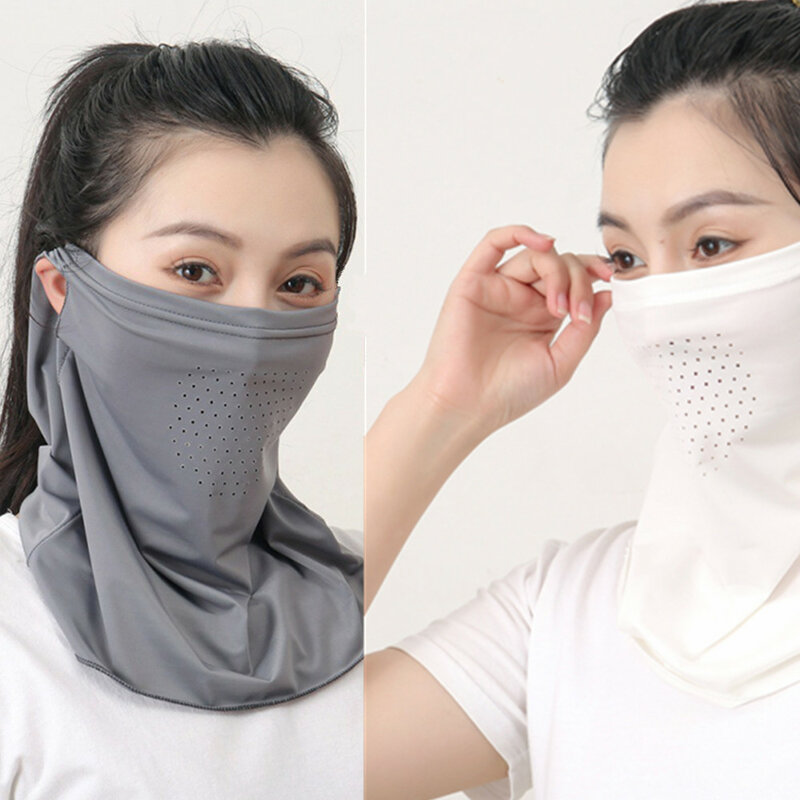 2024 New Ice Silk Face Mask Scarf UV Sun Protection Riding Sports Sun Proof Bib Outdoor Neck Wrap Scarves Cover Scarf Dustproof