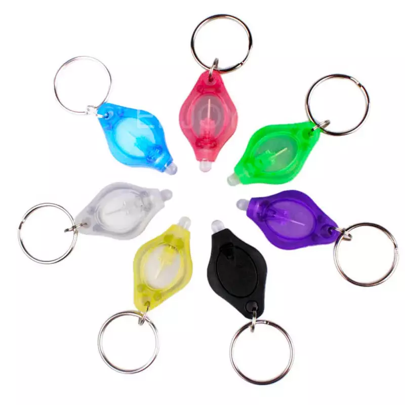 Porte-clés lumineux à LED pour voiture, camping, chasse, randonnée, porte-clés, lumière à presser, micro, urgence, anneaux, 10 pièces