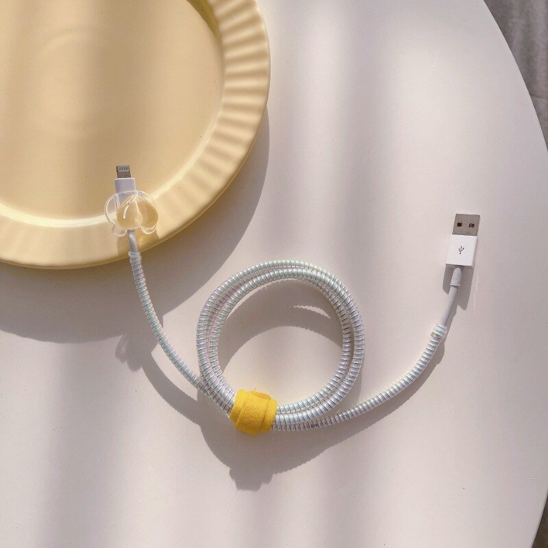 Śliczny przezroczysty kabel do transmisji danych typu c, zabezpieczający przed pękaniem, kabel do ładowania do połączenia, zapobiegający zginaniu, futerał ochronny