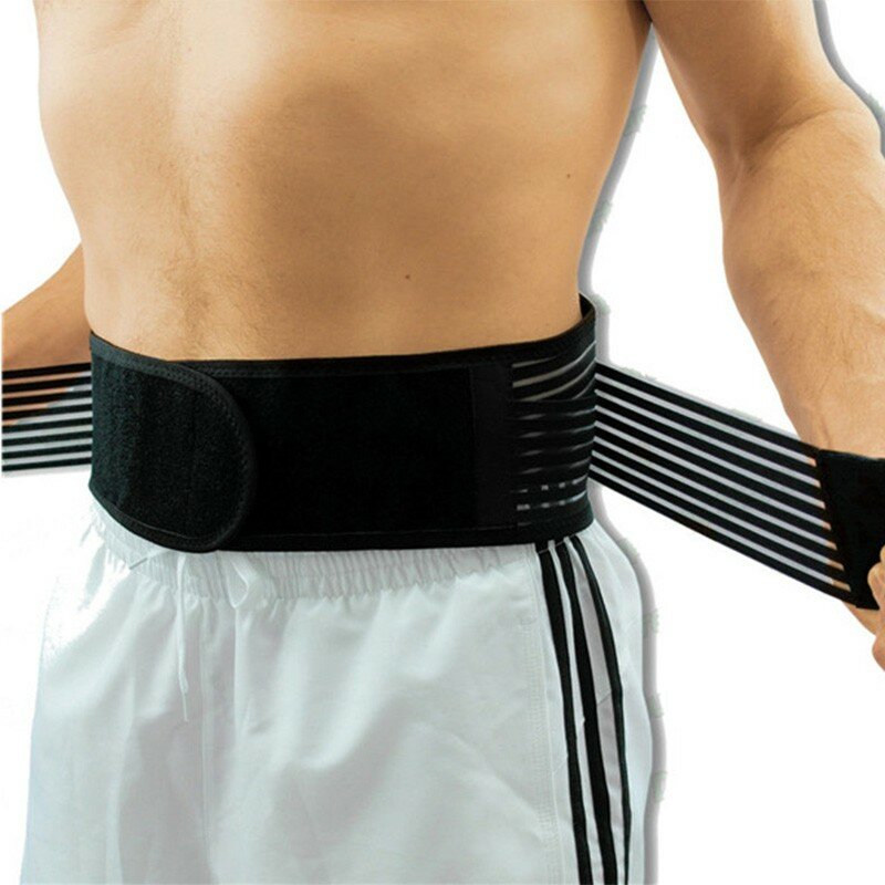 Cinto de suporte lombar ajustável do neopreno, cintura, cinta, alívio das dores, parte inferior das costas, tração dupla, 1pc