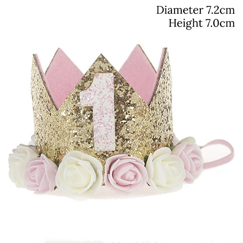 Heißer Verkauf Elastische Baby 2nd Geburtstag Hut Haar Band Geschenke Prinzessin Crown Headwear Stirnband Foto Requisiten Geburtstag Party Kopfschmuck