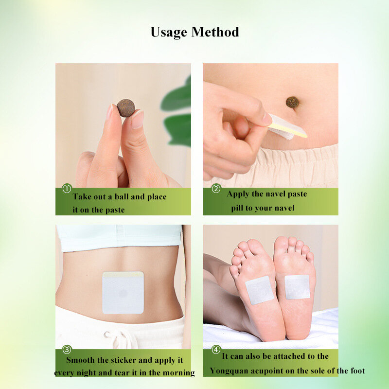 30Pcs Moxa Navel Stickers Detox Light Body Moxibustion Wormwood Belly Button Small Waist Lazy Big Belly Body Sculpting Stickers