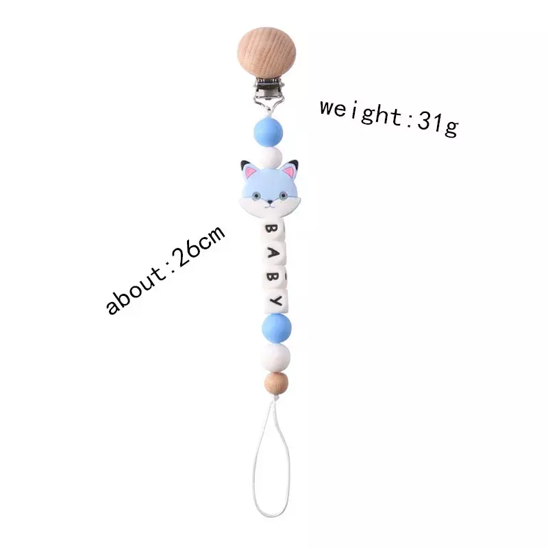 INS Baby ciuccio Clip nome personalizzato Silicone Cartoon Animal Balloon BPA Free Dummy Nipple Holder Clip accessori per neonati