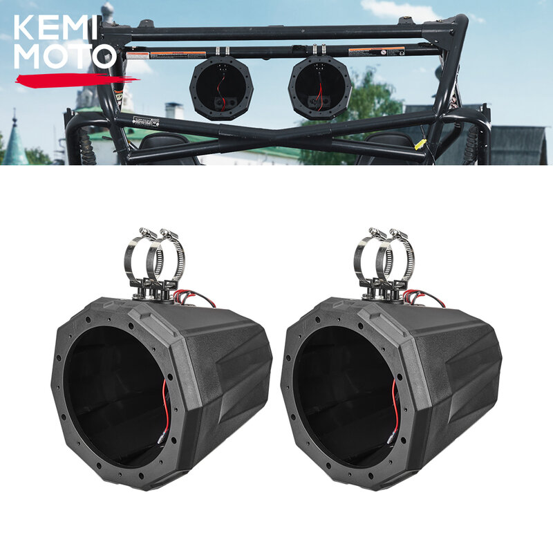 UTV ATV 8inch Speaker Pod Enclosure Compatible with Polaris RZR For 1.5 - 2"Roll Bars For Can-Am Maverick X3 For Yamaha