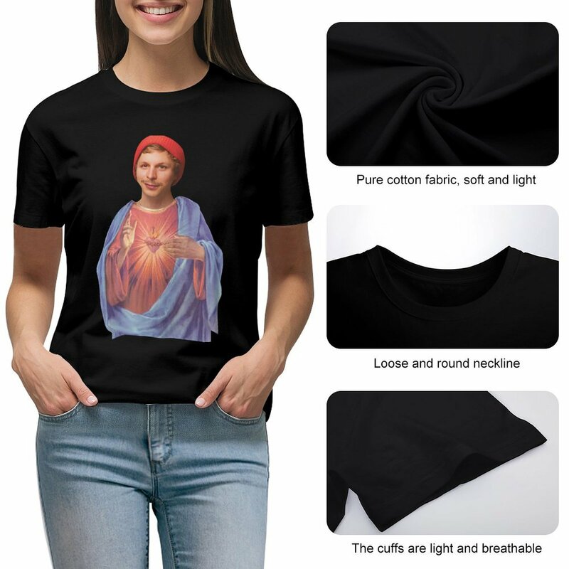 Michael Cera Shirt Saint Michael Cera T-Shirt süße Kleidung Kawaii Kleidung Bluse T-Shirts für Frauen Grafik T-Shirts