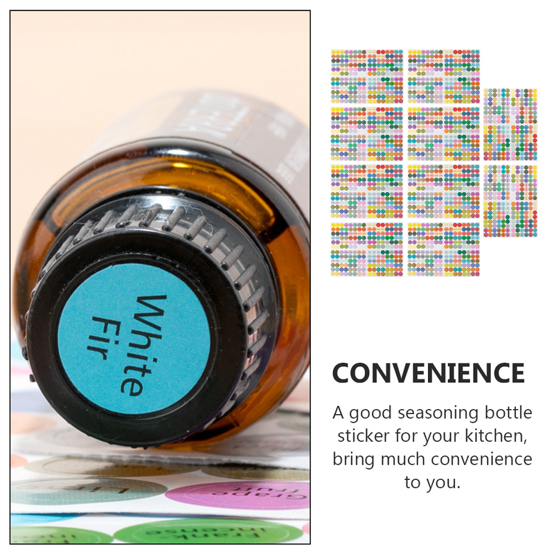 Round Canning Label Marker Adhesive for Bottles, Adesivos de óleo essencial, Enlatado, 10 pcs