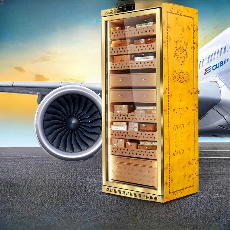 Monocromático Cedar Wood Cigar Cabinet, Linha Horizontal Inteligente, temperatura constante e umidade, Gabinete Hidratante, MON5800A