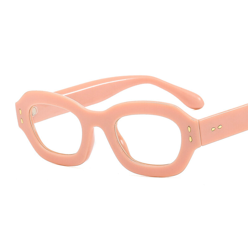 Ins Popular Fashion Small Oval Eyeglasses Women Vintage Leopard Jelly Color Eyewear Men Trending Sun Glasses Shades UV400