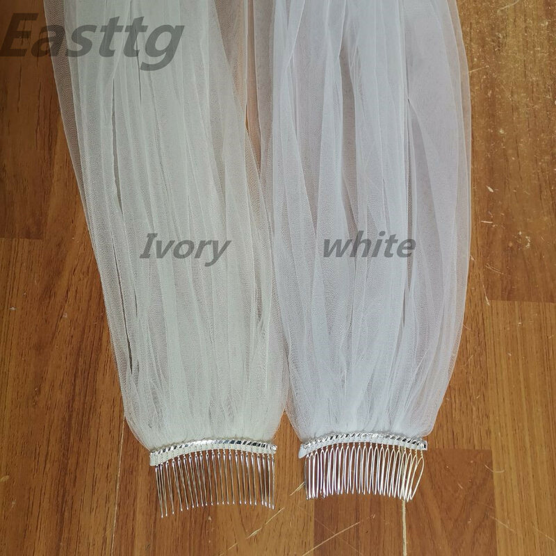 Кружевная свадебная вуаль, однослойная Фата с гребнем, свадебные аксессуары, Белый/цвет слоновой кости, длиной 4 метра