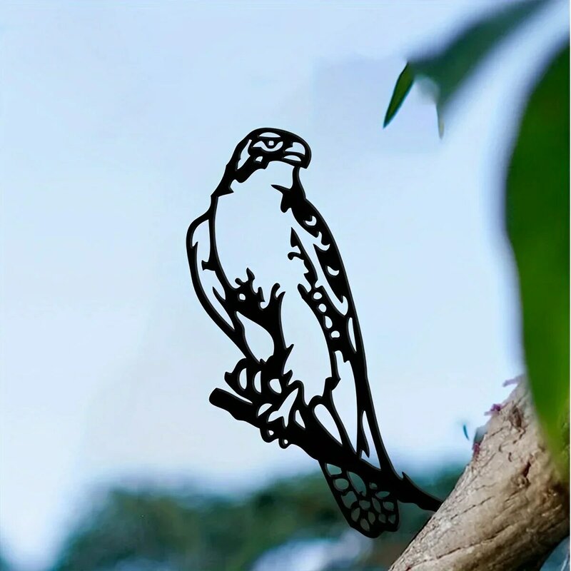 صقر معدني صورة ظلية طيور من الريش ، ديكور ريفي خارجي ، ديكور حديقة حديدي منزلي ، هدية تدفئة منزلية ، ديكور حفلات